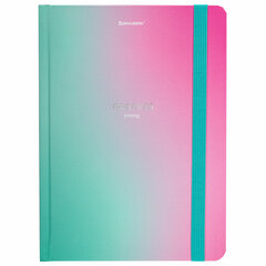 Блокнот с резинкой в клетку 96 л., А5 (145&times;203 мм), твердая обложка с фольгой, BRAUBERG, &laquo;Градиент&raquo;, 113732