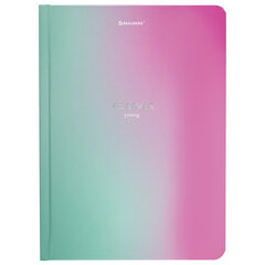 Блокнот с резинкой в клетку 96 л., А5 (145&times;203 мм), твердая обложка с фольгой, BRAUBERG, &laquo;Градиент&raquo;, 113732