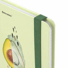 Блокнот с резинкой в клетку 96 л., А5 (145&times;203 мм), твердая обложка с фольгой, BRAUBERG, &laquo;Avocado&raquo;, 113733