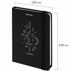 Блокнот с резинкой в клетку 96 л., МАЛЫЙ ФОРМАТ А6 (109&times;148 мм), твердая обложка, BRAUBERG, &laquo;Elements&raquo;, 113736