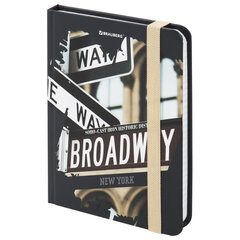 Блокнот с резинкой в клетку 96 л., МАЛЫЙ ФОРМАТ А6 (109&times;148 мм), твердая обложка, BRAUBERG, &laquo;Broadway&raquo;, 113739