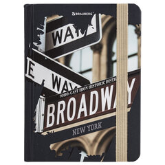 Блокнот с резинкой в клетку 96 л., МАЛЫЙ ФОРМАТ А6 (109&times;148 мм), твердая обложка, BRAUBERG, &laquo;Broadway&raquo;, 113739