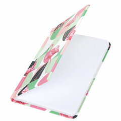 Блокнот с резинкой в клетку 96 л., МАЛЫЙ ФОРМАТ А6 (109&times;148 мм), твердая обложка, BRAUBERG, &laquo;Фламинго&raquo;, 113741