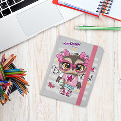 Блокнот с резинкой в клетку 96 л., МАЛЫЙ ФОРМАТ А6 (109&times;148 мм), твердая обложка, ЮНЛАНДИЯ, &laquo;Совушка&raquo;, 113743