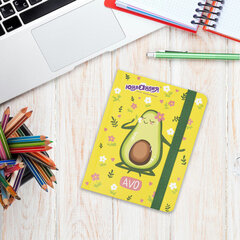 Блокнот с резинкой в клетку 96 л., МАЛЫЙ ФОРМАТ А6 (109&times;148 мм), твердая обложка, ЮНЛАНДИЯ, &laquo;Авокадо&raquo;, 113745