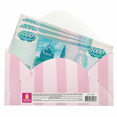 Конверт для денег &laquo;С ДНЁМ РОЖДЕНИЯ!&raquo;, Панда, розовый, 166&times;82 мм, фольга, ЗОЛОТАЯ СКАЗКА, 113762