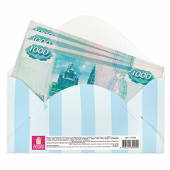 Конверт для денег &laquo;С ДНЁМ РОЖДЕНИЯ!&raquo;, Панда, голубой, 166&times;82 мм, фольга, ЗОЛОТАЯ СКАЗКА, 113763