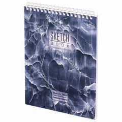 Скетчбук, каменная бумага 245 г/<wbr/>м<sup>2</sup>, 170&times;195 мм, 20 л., гребень, подложка, холодная фольга, &laquo;Мрамор&raquo;, 98627