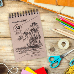 Скетчбук, белая бумага 190 г/<wbr/>м<sup>2</sup>, 145&times;212 мм, 60 л., гребень, твердая обложка, BRAUBERG ART CLASSIC, 113851