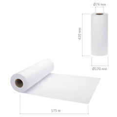 Бумага широкоформатная рулон для плоттера 420 мм х 175 м х втулка 76 мм, 80 г/<wbr/>м<sup>2</sup>, белизна CIE 146%, в коробе, BRAUBERG, 114180