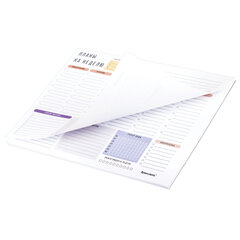 Блокнот-планер НА НЕДЕЛЮ недатированный отрывной с подложкой, 52 л., А4, 297&times;210 мм, BRAUBERG, 114217