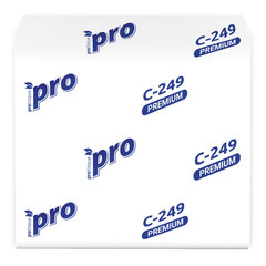 Бумага туалетная листовая 250 шт., PROtissue (T3) PREMIUM, 2-слойная, белая, 22,5&times;11 см, КОМПЛЕКТ 40 пачек, C249