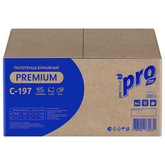 Полотенца бумажные 200 шт., PROtissue (H3) PREMIUM, 2-слойные, белые, КОМПЛЕКТ 20 пачек, 22&times;21 см, V-сложение, С197