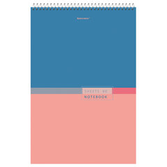 Блокнот БОЛЬШОЙ ФОРМАТ А4 198&times;297 мм, 80 л., гребень, жесткая подложка, клетка, BRAUBERG, &laquo;Color&raquo;, 114356