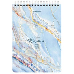 Блокнот А5 (146&times;206 мм), 60 л., гребень, картон, клетка, BRAUBERG, &laquo;Мрамор&raquo;, 114360