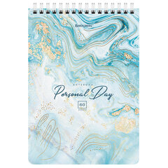 Блокнот А5 (146&times;206 мм), 60 л., гребень, картон, клетка, BRAUBERG, &laquo;Мрамор&raquo;, 114360