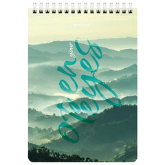 Блокнот А5 (146&times;206 мм), 60 л., гребень, картон, клетка, BRAUBERG, &laquo;Горы в облаках&raquo;, 114361