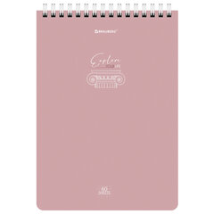 Блокнот А5 (146&times;206 мм), 60 л., гребень, картон, клетка, BRAUBERG, &laquo;Pastel&raquo;, 114362