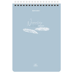 Блокнот А5 (146&times;206 мм), 60 л., гребень, картон, клетка, BRAUBERG, &laquo;Pastel&raquo;, 114362