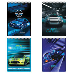 Блокнот А5 (146&times;206 мм), 60 л., гребень, картон, клетка, BRAUBERG KIDS, &laquo;Racing&raquo;, 114363