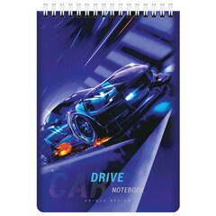 Блокнот А5 (146&times;206 мм), 60 л., гребень, картон, клетка, BRAUBERG KIDS, &laquo;Racing&raquo;, 114363