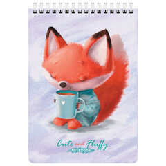 Блокнот А5 (146&times;206 мм), 60 л., гребень, картон, клетка, BRAUBERG KIDS, &laquo;Милые зверята&raquo;, 114364