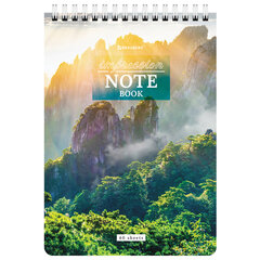 Блокнот А5 (146&times;206 мм), 60 л., гребень, картон, жесткая подложка, клетка, BRAUBERG, &laquo;Горные пейзажи&raquo;, 114367