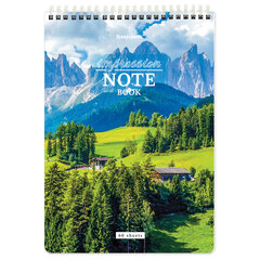 Блокнот А5 (146&times;206 мм), 60 л., гребень, картон, жесткая подложка, клетка, BRAUBERG, &laquo;Горные пейзажи&raquo;, 114367