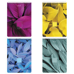 Блокнот А5 (146&times;206 мм), 80 л., гребень, картон, клетка, BRAUBERG, &laquo;Яркие листья&raquo;, 114372