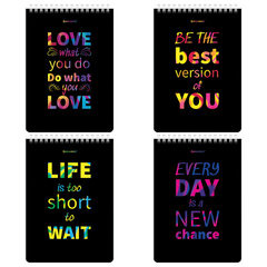 Изображение товара Блокнот А5 (146×206 мм), 80 л., гребень, картон, клетка, BRAUBERG, «Motivation», 114377