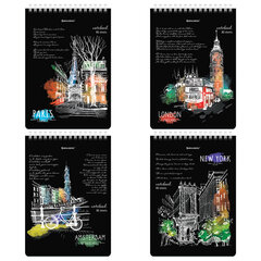 Изображение товара Блокнот А5 80 листов в клетку с жесткой обложкой BRAUBERG City