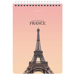 Блокнот А5 (146&times;206 мм), 80 л., гребень, картон, жесткая подложка, клетка, BRAUBERG, &laquo;Архитектура&raquo;, 114382