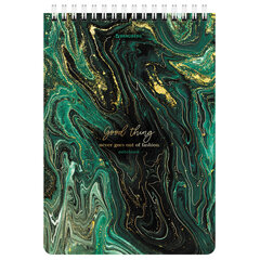 Блокнот А5 (146&times;206 мм), 80 л., гребень, картон, жесткая подложка, клетка, BRAUBERG, &laquo;Marble&raquo;, 114386