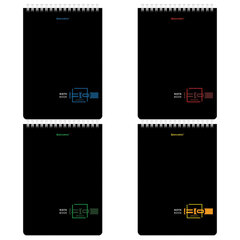 Блокнот А5 (146&times;206 мм), 80 л., гребень, картон, жесткая подложка, клетка, BRAUBERG, &laquo;Dark&raquo;, 114387