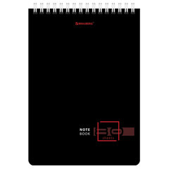 Блокнот А5 (146&times;206 мм), 80 л., гребень, картон, жесткая подложка, клетка, BRAUBERG, &laquo;Dark&raquo;, 114387