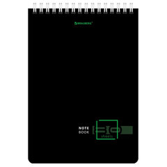 Блокнот А5 (146&times;206 мм), 80 л., гребень, картон, жесткая подложка, клетка, BRAUBERG, &laquo;Dark&raquo;, 114387