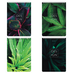 Блокнот А5 (146&times;206 мм), 80 л., гребень, картон, жесткая подложка, клетка, BRAUBERG, &laquo;Растения&raquo;, 114388