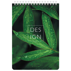 Блокнот А5 (146&times;206 мм), 80 л., гребень, картон, жесткая подложка, клетка, BRAUBERG, &laquo;Растения&raquo;, 114388