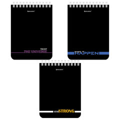 Блокнот МАЛЫЙ ФОРМАТ А6 108&times;145 мм, 40 л., гребень, картон, клетка, BRAUBERG, &laquo;Black & notes&raquo;, 114389