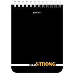 Блокнот МАЛЫЙ ФОРМАТ А6 108&times;145 мм, 40 л., гребень, картон, клетка, BRAUBERG, &laquo;Black & notes&raquo;, 114389