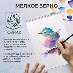 Бумага для акварели А4, 30 л., 270 г/м2, мелкое зерно, BRAUBERG ART CLASSIC, "Девушка", 114401
