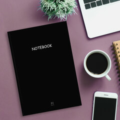 Блокнот БОЛЬШОЙ ФОРМАТ (205&times;290 мм) А4, 80 л., твердый, клетка, STAFF, &laquo;Black&raquo;, 114403