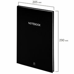 Блокнот БОЛЬШОЙ ФОРМАТ (205&times;290 мм) А4, 80 л., твердый, клетка, STAFF, &laquo;Black&raquo;, 114403