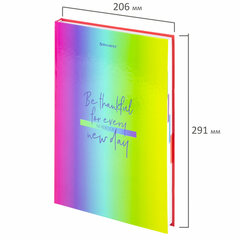 Блокнот БОЛЬШОЙ ФОРМАТ (206&times;291 мм) А4, 160 л., твёрдый, блок 5 цветов, клетка, BRAUBERG, &laquo;Градиент&raquo;, 114408