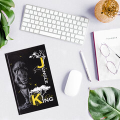 Блокнот А5 (134&times;206 мм), 80 л., твёрдый, клетка, STAFF, &laquo;Lion&raquo;, 114412