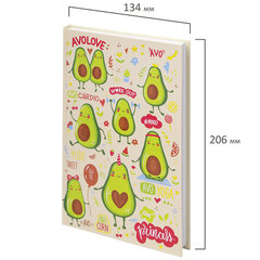 Блокнот А5 (134&times;206 мм), 80 л., твёрдый, клетка, BRAUBERG KIDS, &laquo;Авокадики&raquo;, 114418