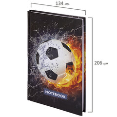Блокнот А5 (134&times;206 мм), 80 л., твёрдый, клетка, BRAUBERG KIDS, &laquo;Футбол&raquo;, 114419
