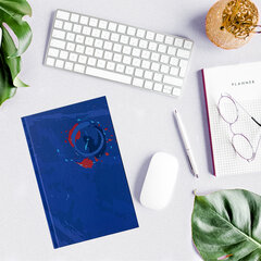 Блокнот А5 (134&times;206 мм), 80 л., твёрдый, клетка, выборочный лак, STAFF, &laquo;Часы&raquo;, 114423