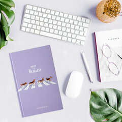 Блокнот А5 134&times;206 мм, 80 л., твердый, клетка, выборочный лак, STAFF, &laquo;Beagles&raquo;, 114424