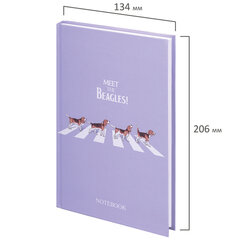 Блокнот А5 134&times;206 мм, 80 л., твердый, клетка, выборочный лак, STAFF, &laquo;Beagles&raquo;, 114424